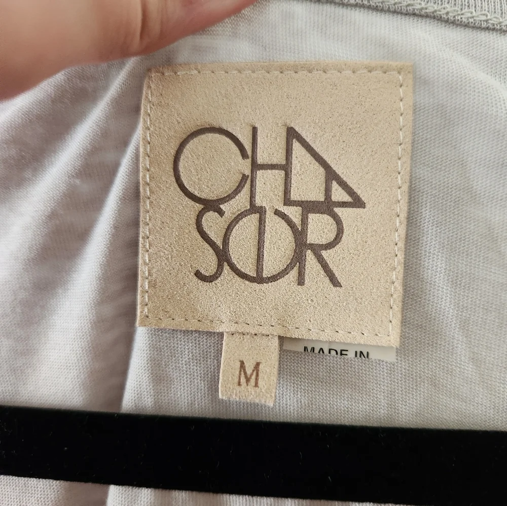 Chaser Lightweight Tie Front Scoop Neck Tshirt Gray - Picture 4 of 4